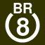 File:White 8 in white circle with BR above.svg