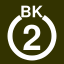 File:White 2 in white circle with BK above.svg