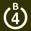 File:White 4 in white circle with B above.svg
