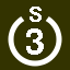 File:White 3 in white circle with S above.svg