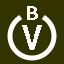 File:White V in white circle with B above.svg