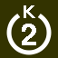 File:White 2 in white circle with K above.svg