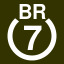 File:White 7 in white circle with BR above.svg