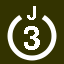 File:White 3 in white circle with J above.svg