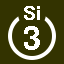 File:White 3 in white circle with Si above.svg