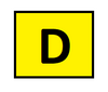 Square yellow sign with "D" on it.