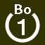 File:White 1 in white circle with Bo above.svg
