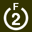 File:White 2 in white circle with F above.svg