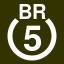 File:White 5 in white circle with BR above.svg