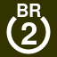 File:White 2 in white circle with BR above.svg