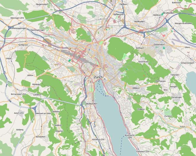 Map of the city and its surrounding suburbs