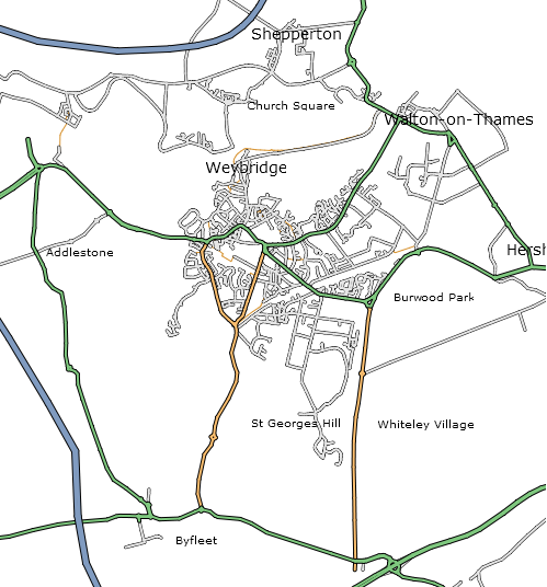 80n's Weybridge Map
