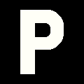 File:Weisses P auf schwarzem rechteck.png