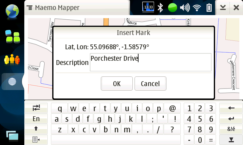 Maemo Mapper Insert Mark