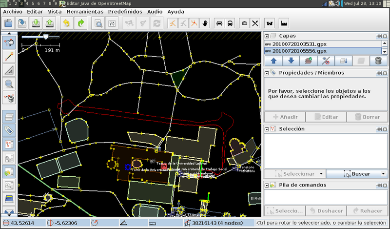 File:JOSM screenshot with gpx line.png