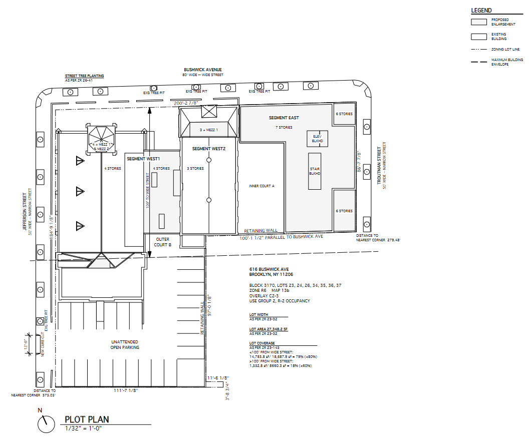 Plot Plan for 618 Bushwick Avenue