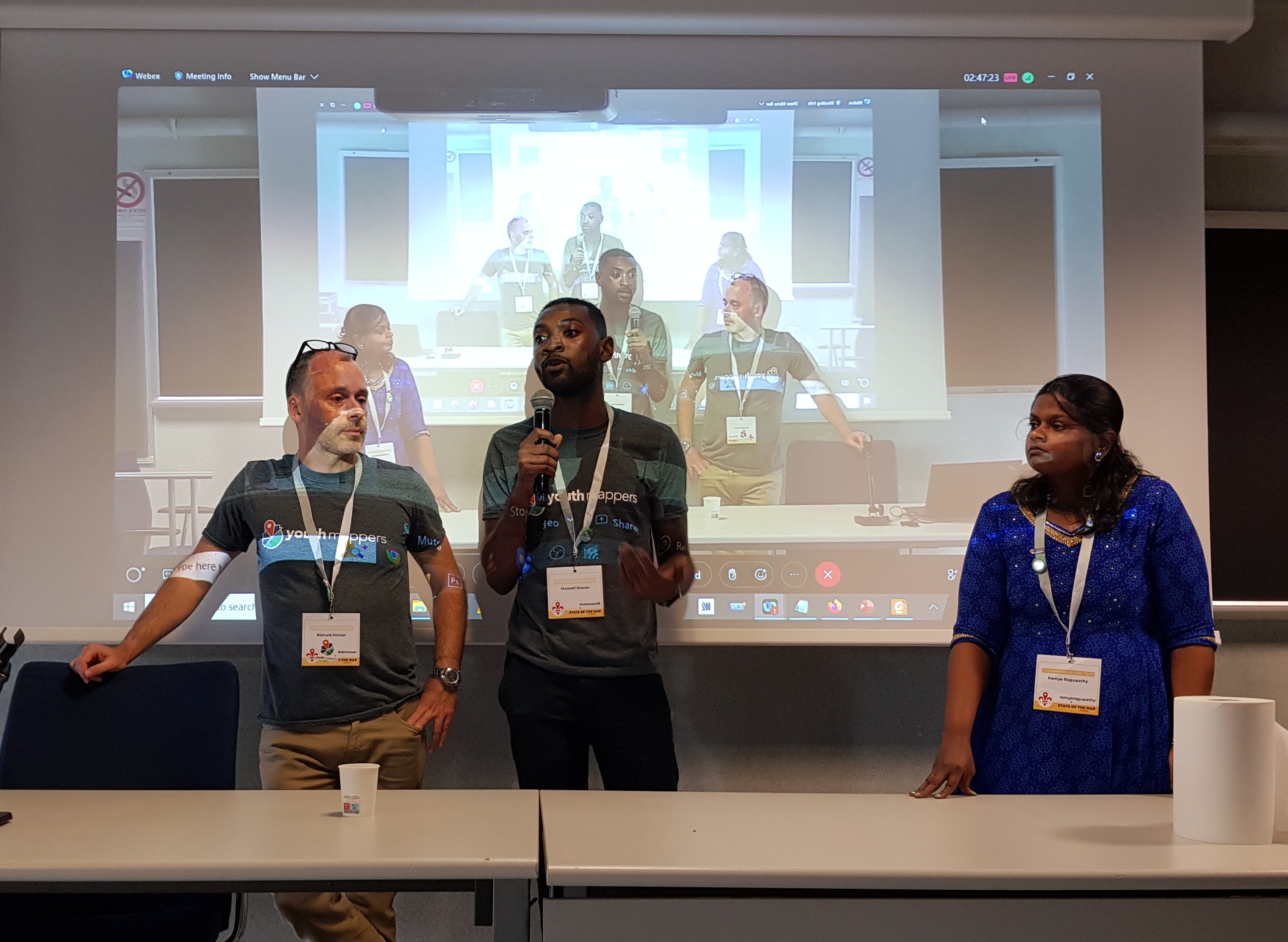 Presenters from the HOT unSummit Humanitarian Sessions at SotM 2022 receiving questions
