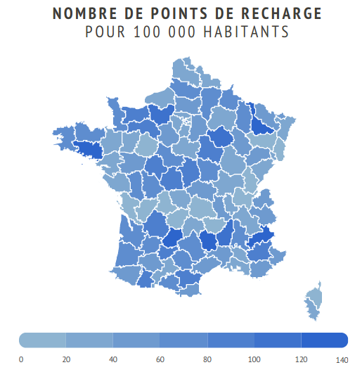 File:Nombre de points de recharge pour 100 000 habitants en novembre 2019, données du Baromètre de la mobilité électrique par Avere-France - GIREVE.png