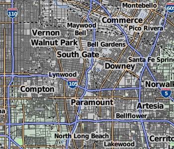 Example of interstate shields, Los Angeles, CA.