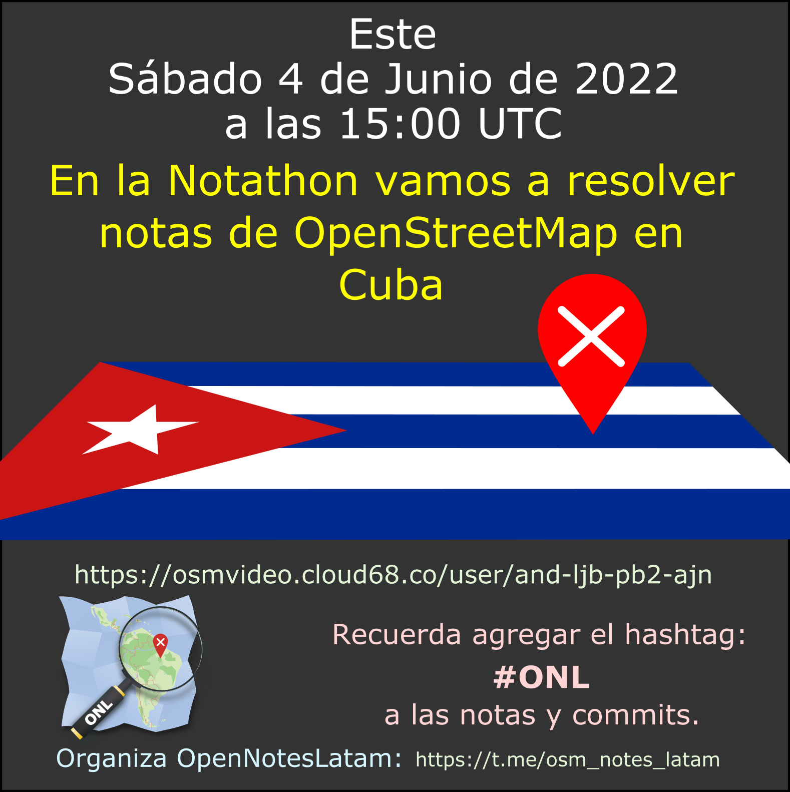 Volante de invitación a la notathon de Cuba