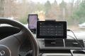 Tablet on a car dashboard