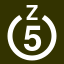 File:White 5 in white circle with Z above.svg