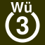 File:White 3 in white circle with Wü above.svg