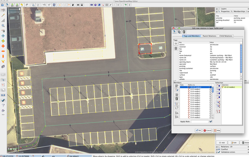 File:Josm screenshot parking spaces.png