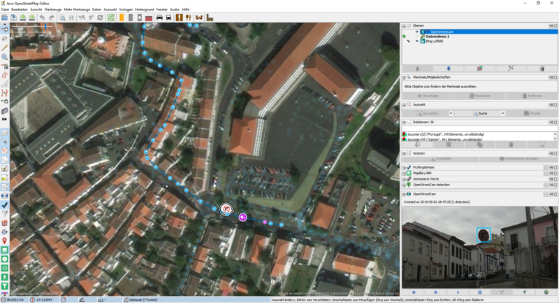 Imagens do OpenStreetCam em JOSM