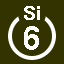 File:White 6 in white circle with Si above.svg