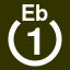 File:White 1 in white circle with Eb above.svg