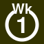 File:White 1 in white circle with Wk above.svg