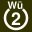 File:White 2 in white circle with Wü above.svg
