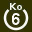 File:White 6 in white circle with Ko above.svg
