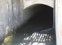Underground water tunnel outlet