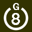File:White 8 in white circle with G above.svg
