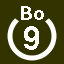 File:White 9 in white circle with Bo above.svg