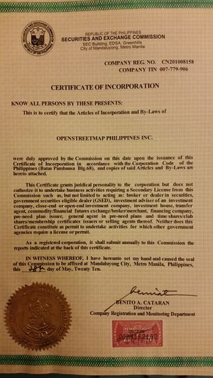 OpenStreetMap Philippines Inc. SEC Certificate of Incorporation.jpg