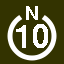 File:White 10 in white circle with N above.svg