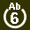 White 6 in white circle with Ab above.svg