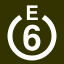 File:White 6 in white circle with E above.svg