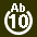 White 10 in white circle with Ab above.svg
