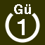File:White 1 in white circle with Gü above.svg