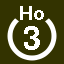 File:White 3 in white circle with Ho above.svg