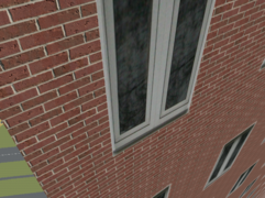 building:material=brick (кирпич) на OSM2World