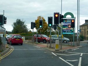 Crossing over a traffic island with kerb