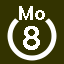 File:White 8 in white circle with Mo above.svg