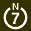 File:White 7 in white circle with N above.svg