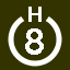 File:White 8 in white circle with H above.svg
