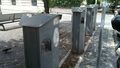 イタリア ローマにある古い種類の充電スタンドで、Type 3c/SCAME プラグがある